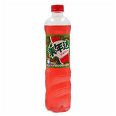 A red plastic bottle adorned with a green label displaying watermelons and Chinese text offers the refreshing taste of Mirinda - Watermelon Flavour Bottle - 500ml.